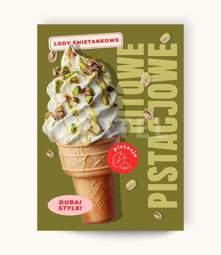 Lody włoskie - pistacja - plakat