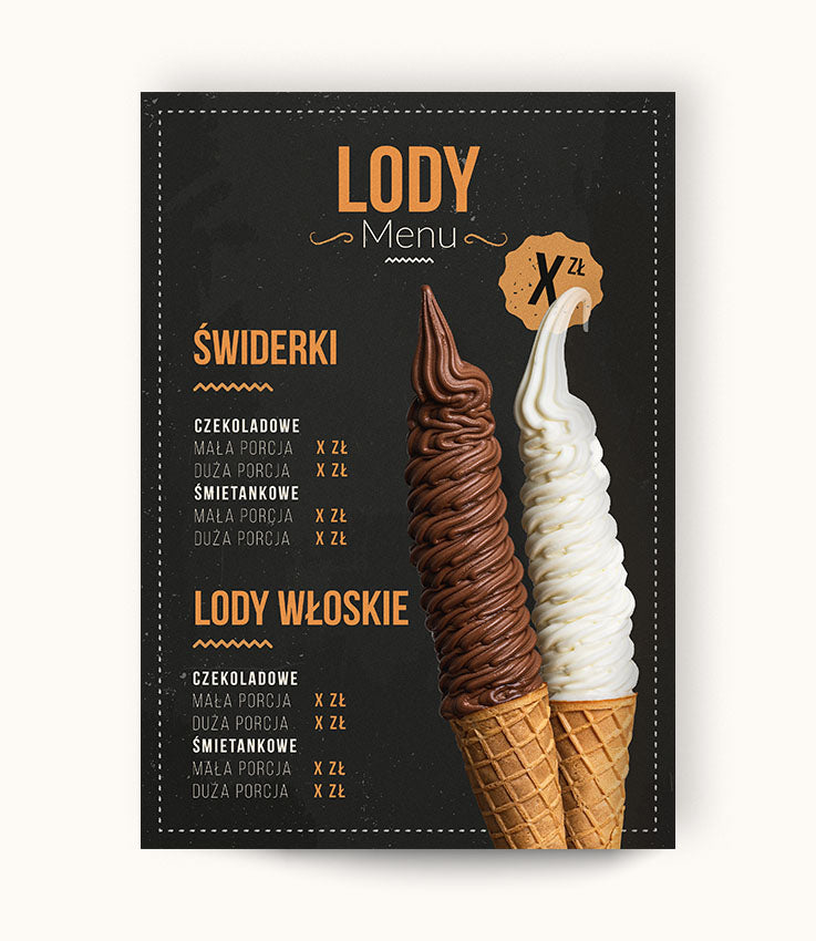 Lody - Menuboard