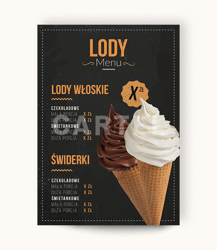 Lody - Menuboard