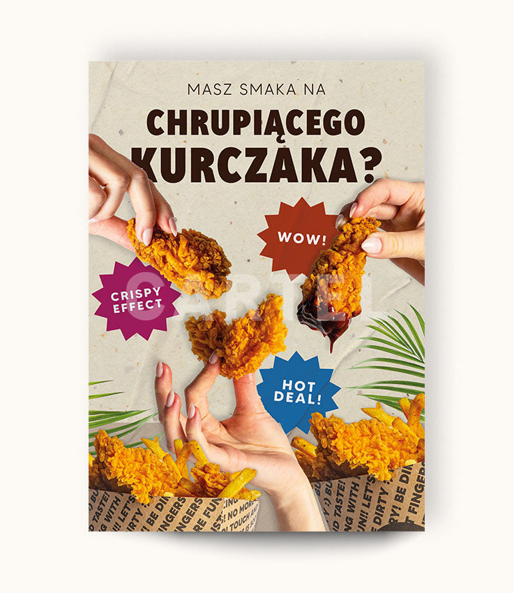 Masz smaka na kurczaka? – plakat i standy na stoliki
