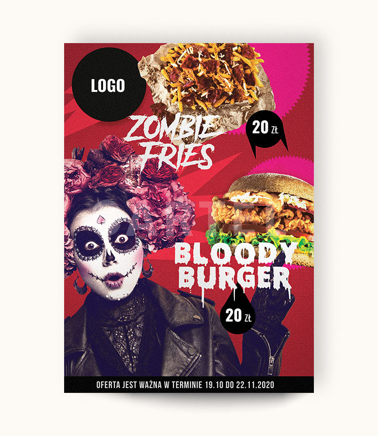 Bloody Burger - plakat halloweenowy II